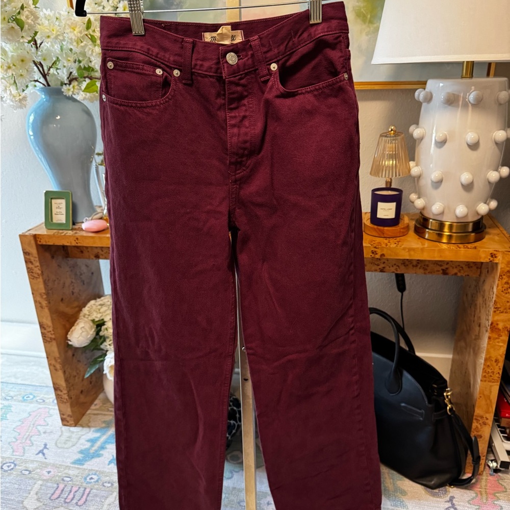 Madewell Burgundy Low Slung Baggy Jeans